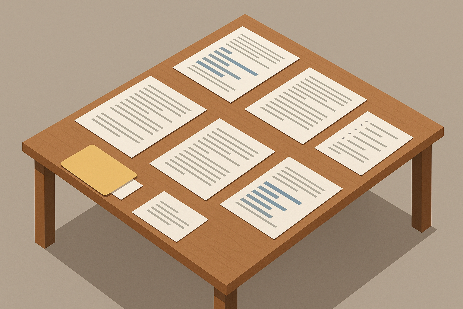 جدول يحتوي على وثائق